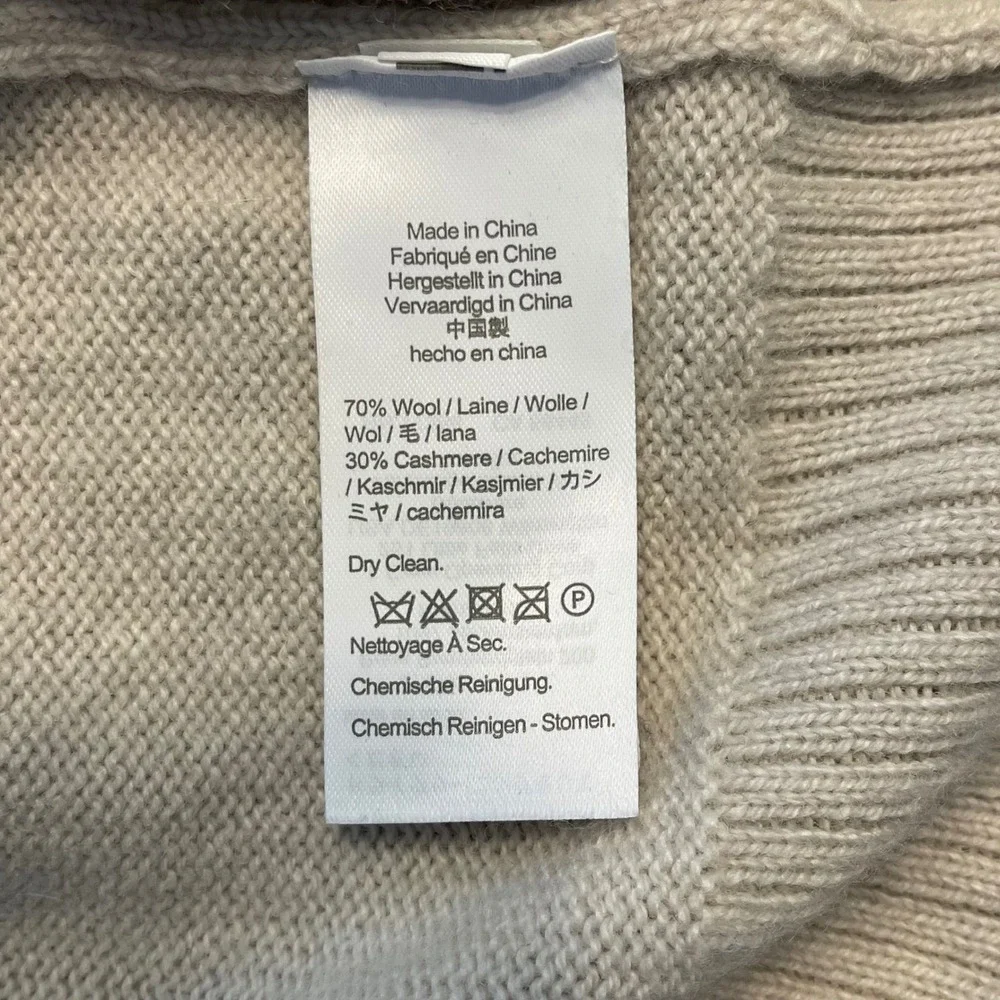 J.Crew Wool Cashmere Blend Crewneck Sweater Beige Mens Small Mens S